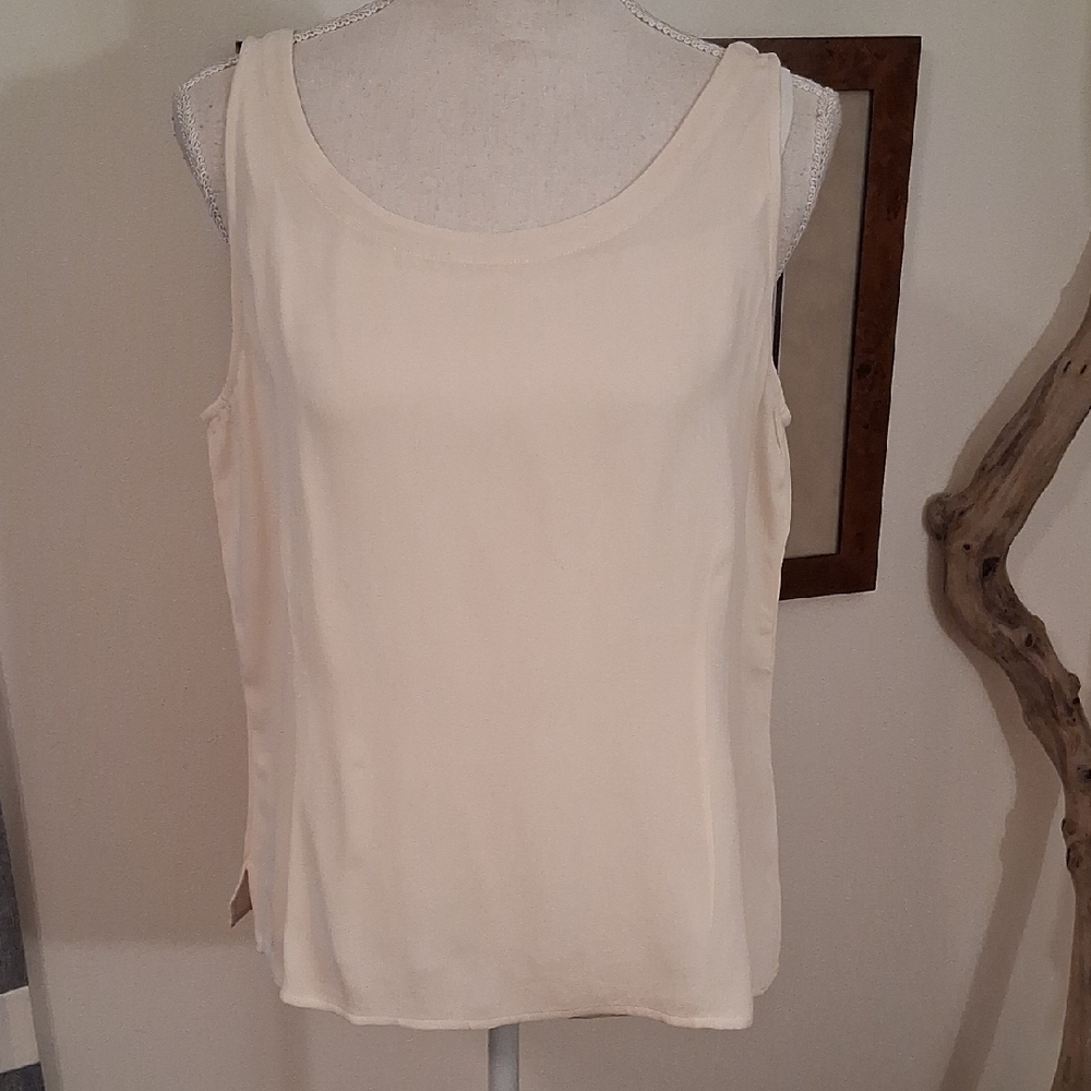 Eileen Fisher Silk Cream Tank Top
